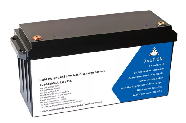 24V 100Ah Lithium-ion LiFePo4 Battery